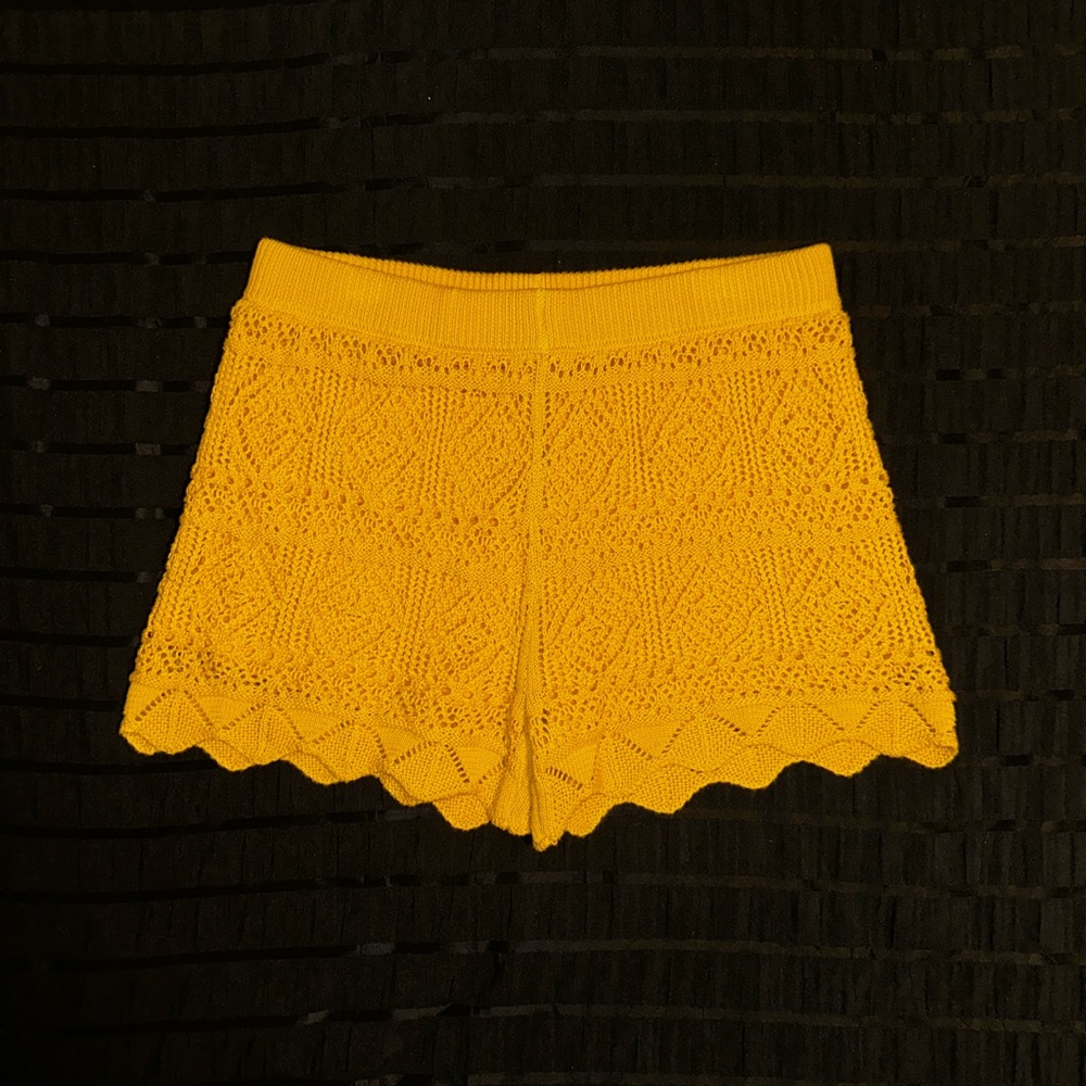a new day Women's Yellow Crochet Shorts